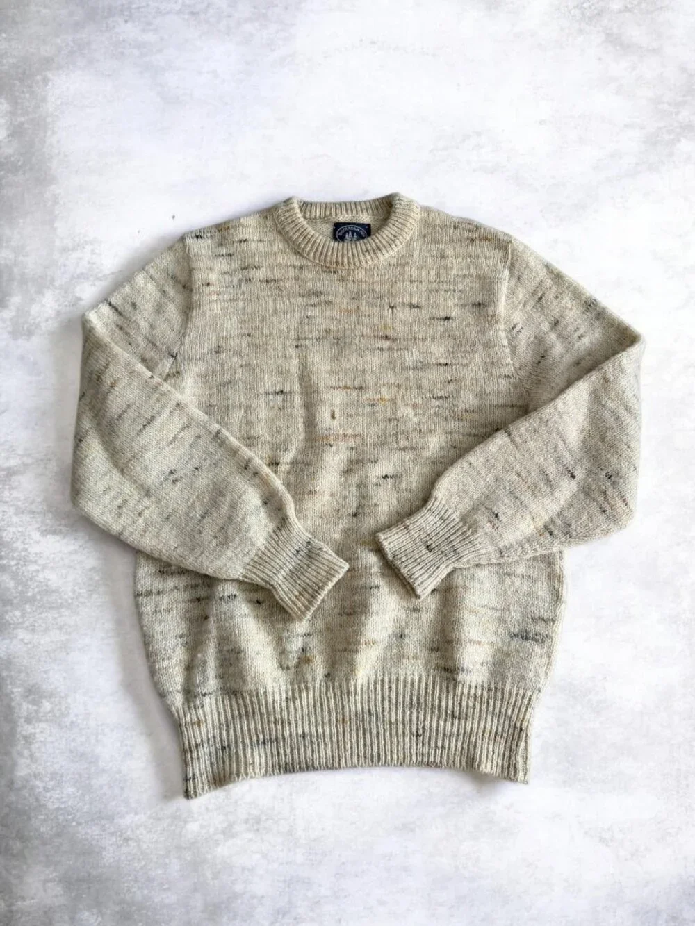 BOATHOUSE ROW Vintage Men’s Wool Blend Beige Crewneck Sweater Size Large